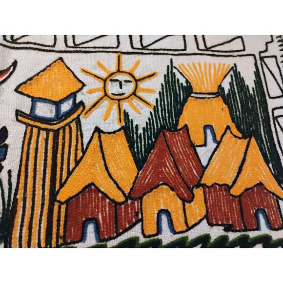 Uros Lago Titikaka Hand Stitched Wall Hanging. Indigenous People Of Bolivia Peru - Picture 3 of 16